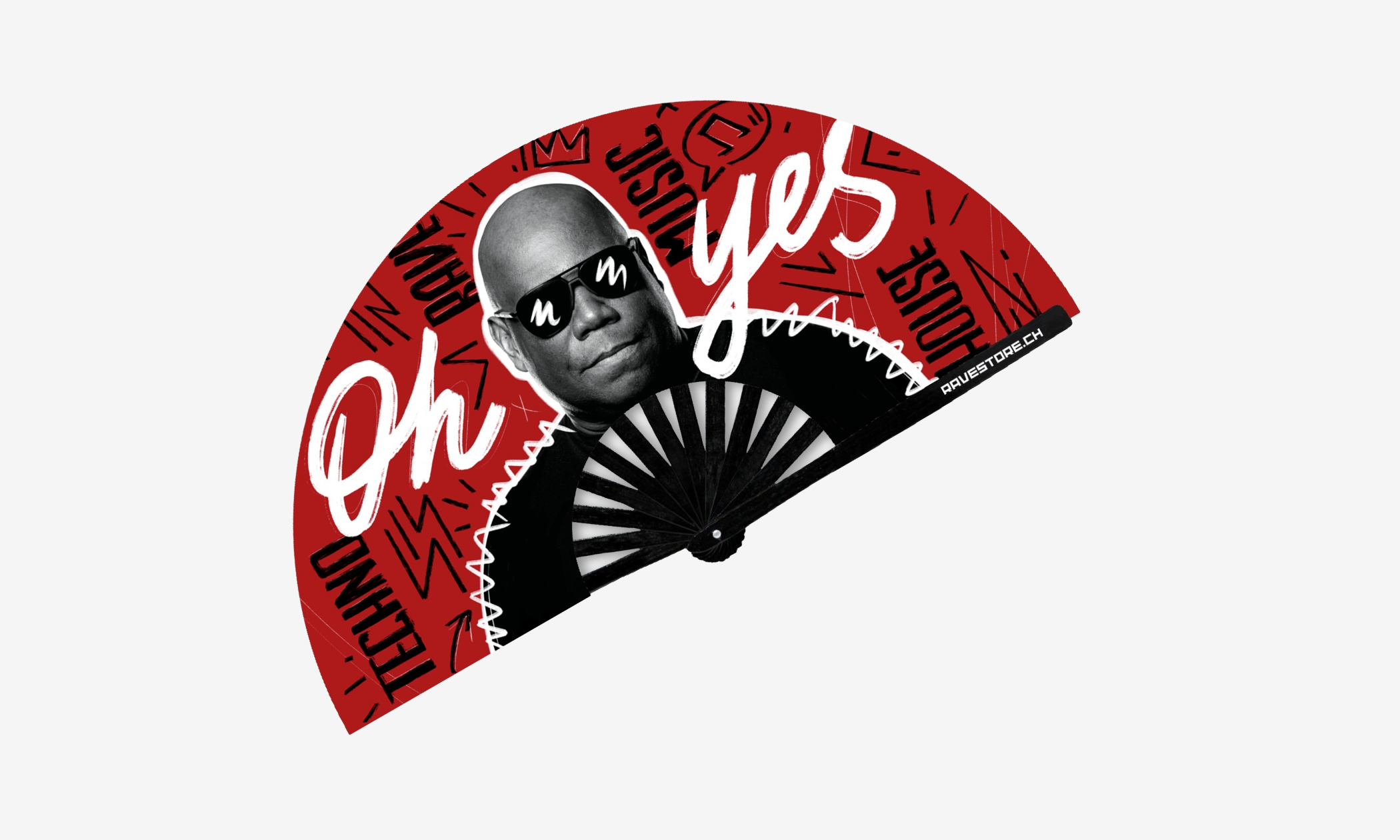 Hand fans-Red-Collab-Carl Cox